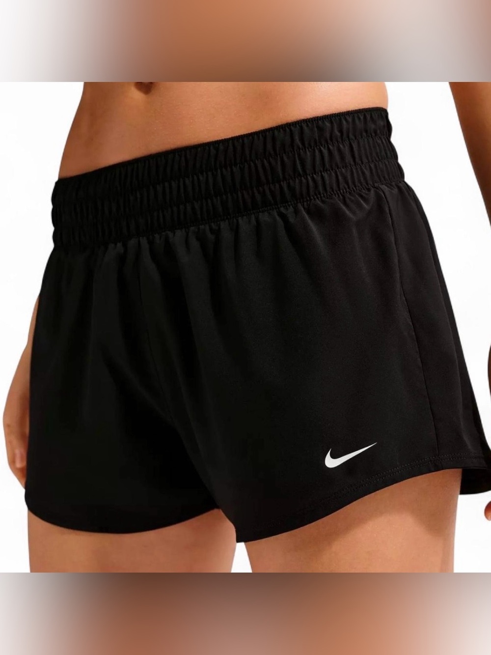 Nike One women’s Dri-FIT black Mid-Rise 3" Brief-Lined Shorts